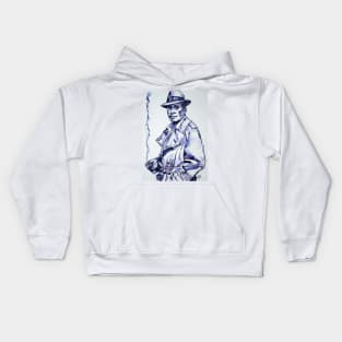 HUMPHREY BOGART watercolor and ink portrait Kids Hoodie